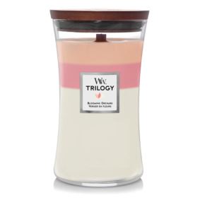 WoodWick geurkaars - Large Hourglass Trilogy - Blooming Orchard afbeelding