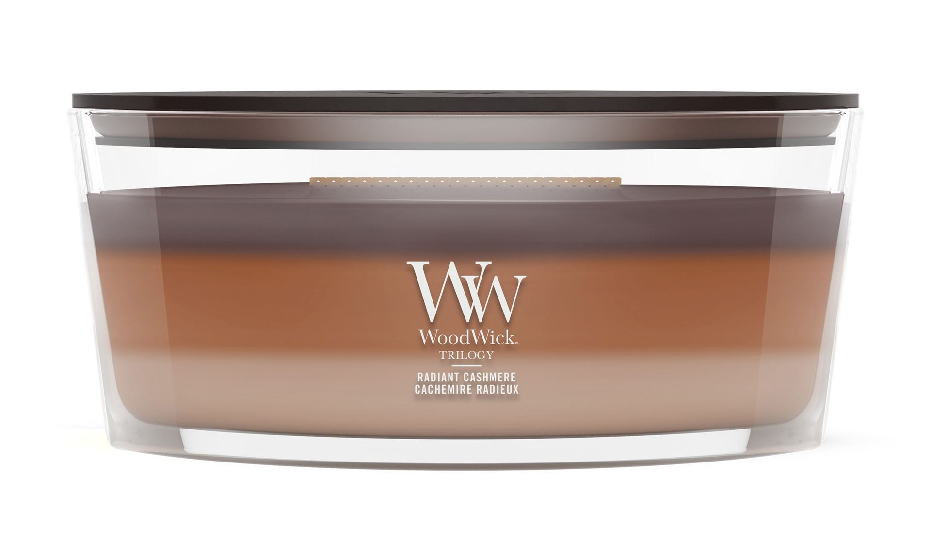 WoodWick geurkaars - Ellipse Trilogy - Radiant Cashmere