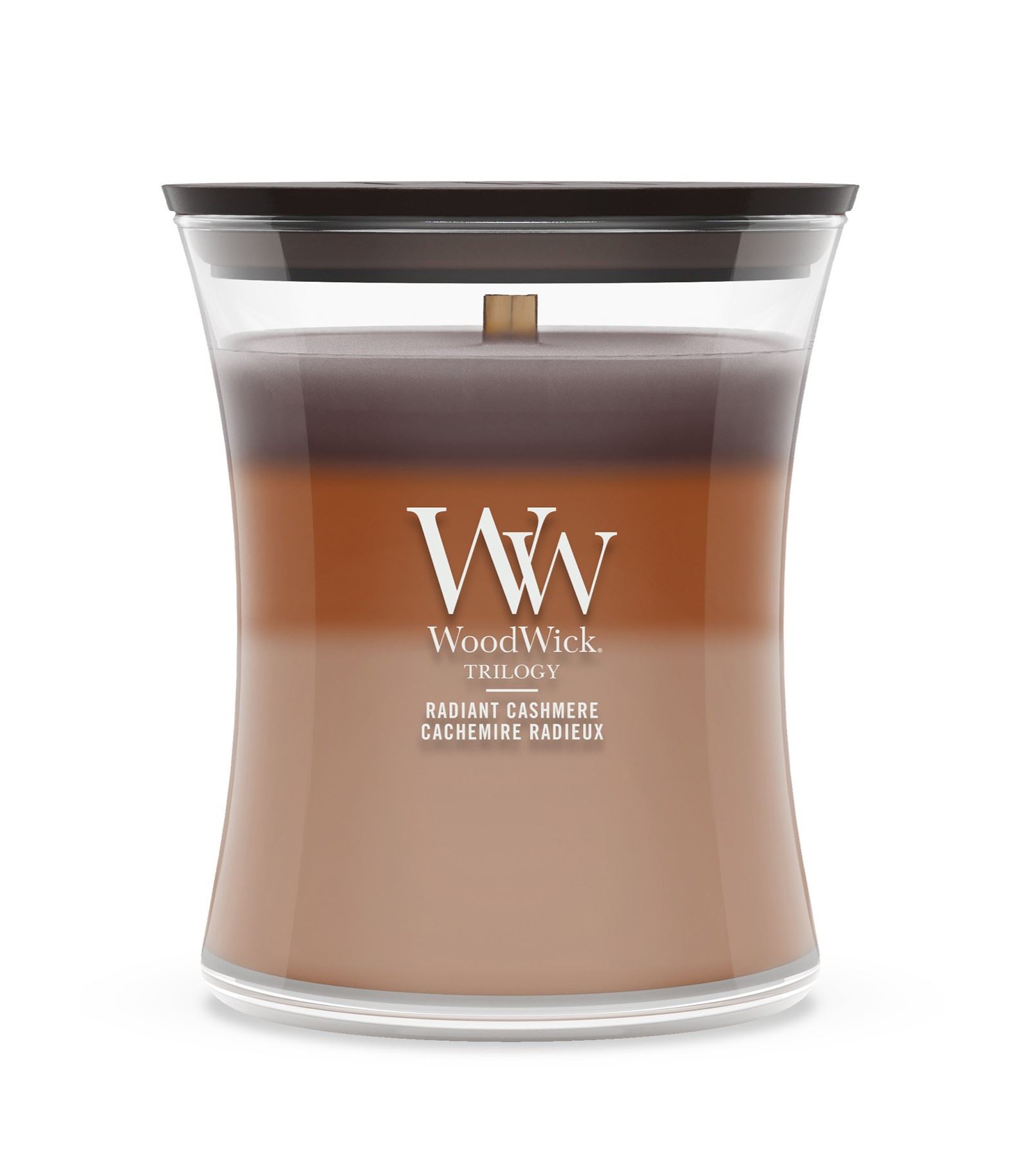 WoodWick geurkaars - Medium Hourglass Trilogy - Radiant Cashmere