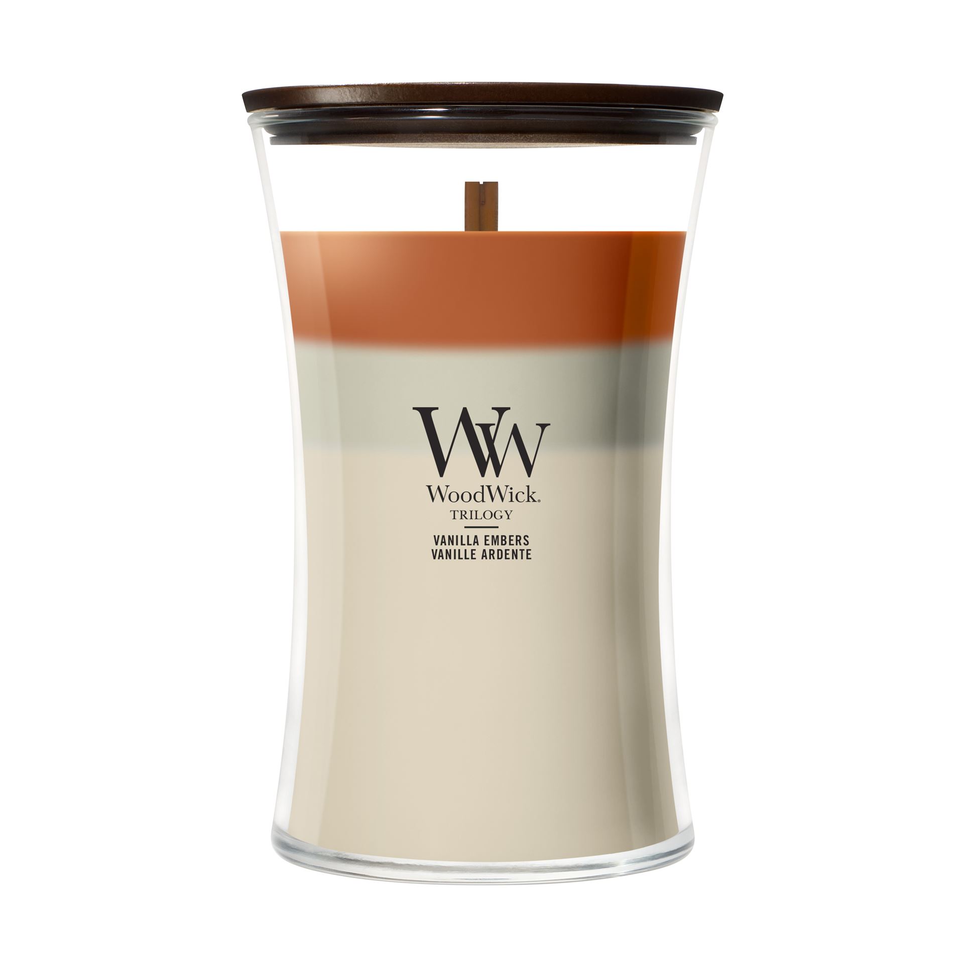 WoodWick geurkaars - Large Trilogy Hourglass - Vanilla Embers