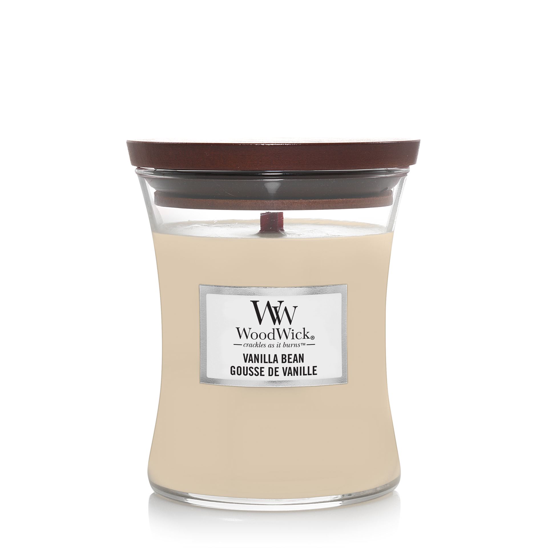 WoodWick geurkaars - Medium Hourglass - Vanilla Bean afbeelding