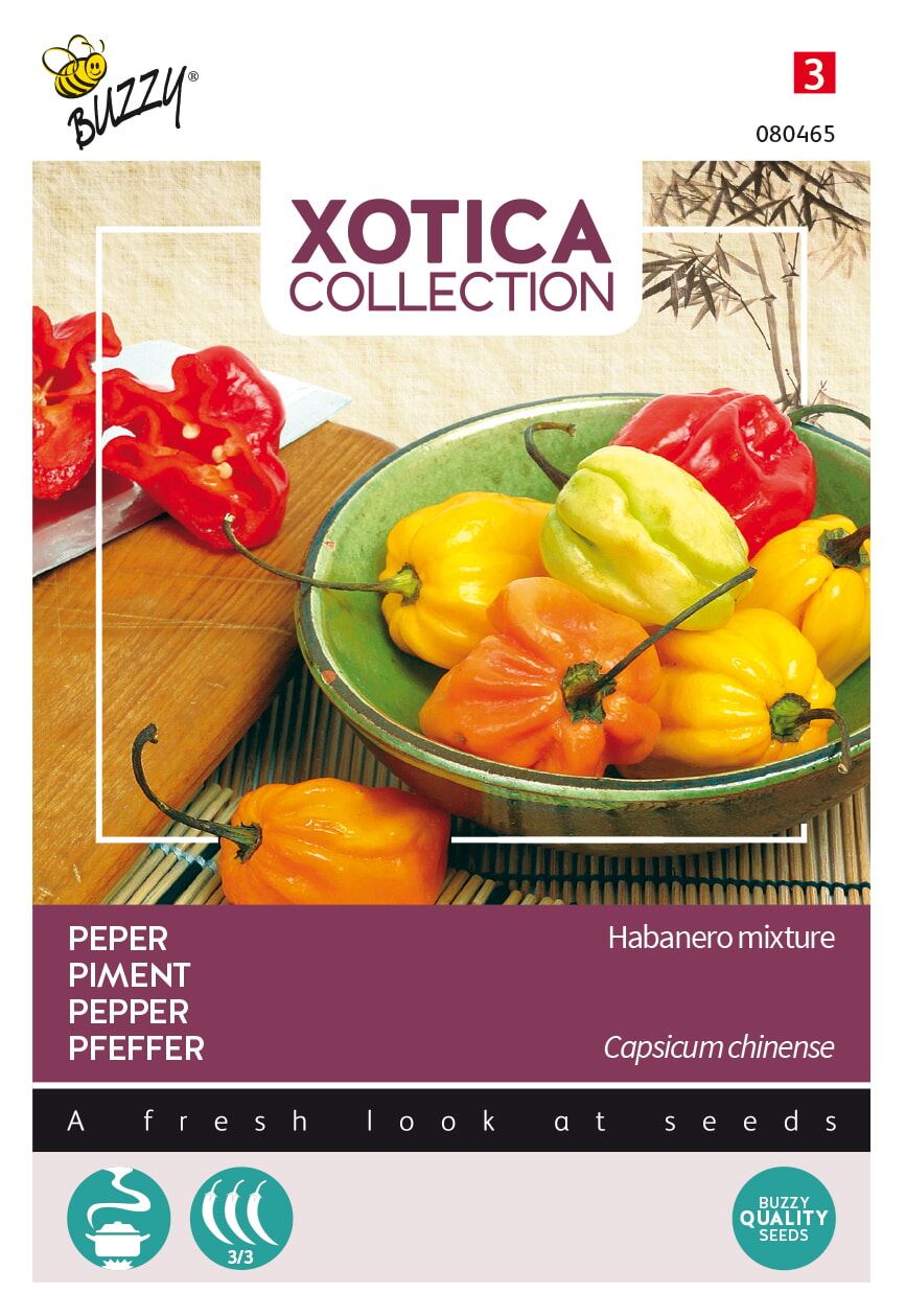Buzzy® Xotica Peper zaden - Habanero Mix afbeelding