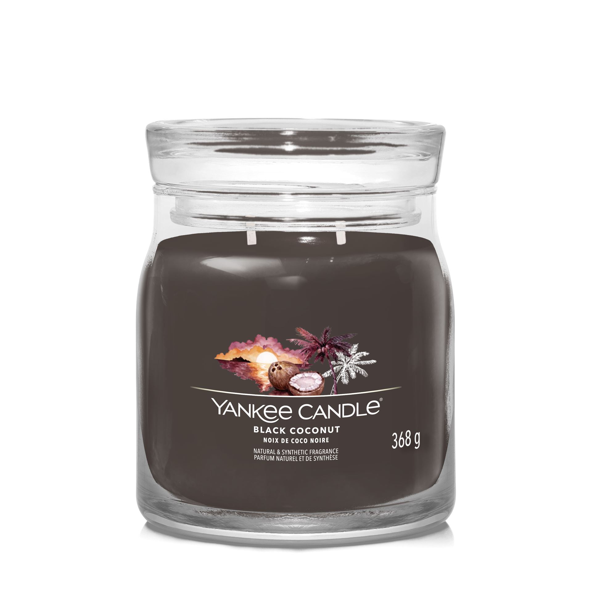 Yankee Candle geurkaars - Black Coconut - Signature Medium Jar afbeelding