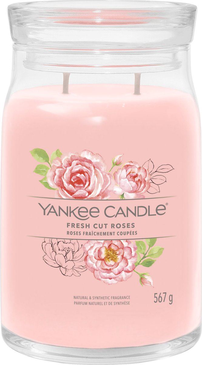 Yankee Candle geurkaars - Fresh Cut Roses - Signature Large Jar afbeelding