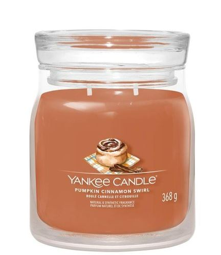 Yankee Candle Pumpkin Cinnamon Swirl Signature Medium Jar - Geurkaars - 50 branduren - Herfstgeur