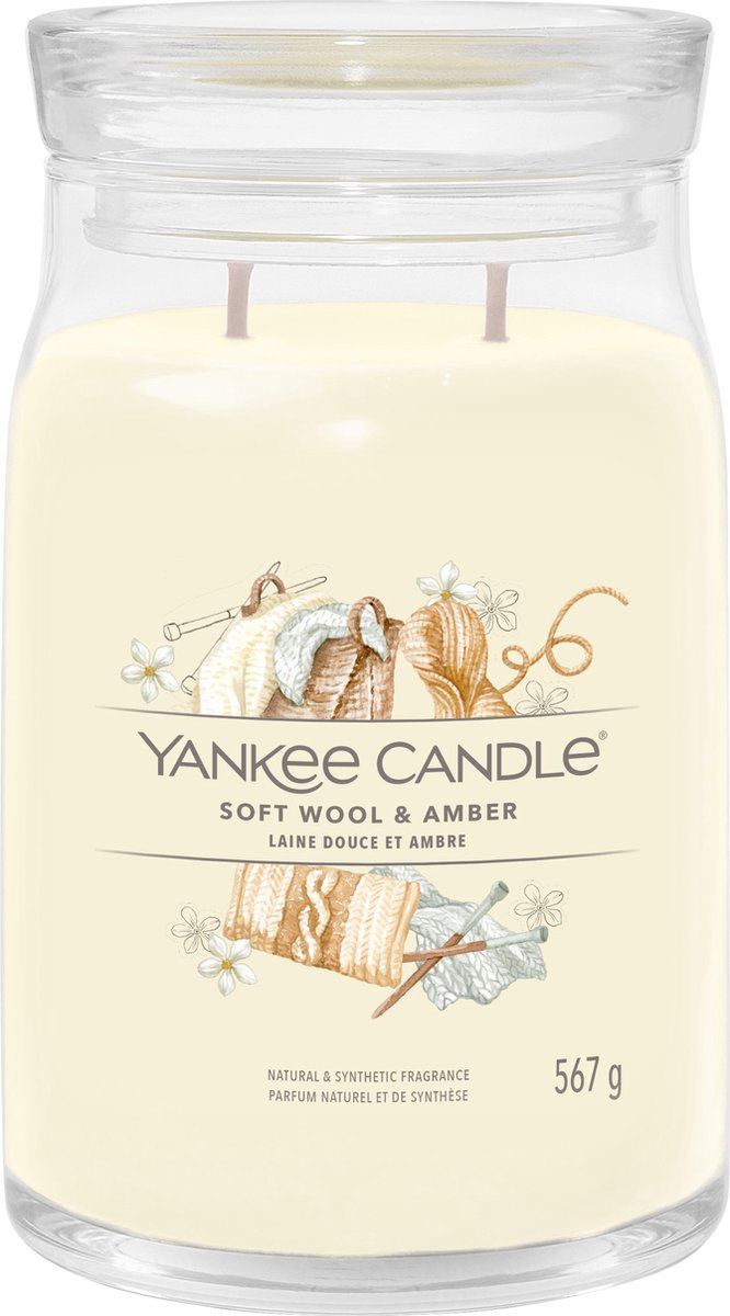 Yankee Candle geurkaars - Wool&Amber - Signature Large Jar afbeelding