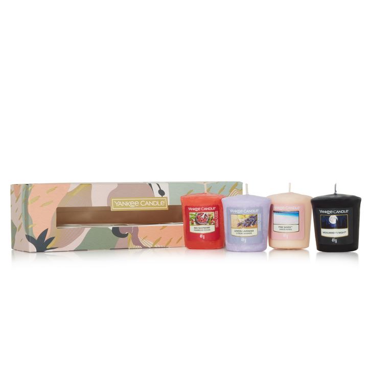 Yankee Candle Under The Desert Sun– 4 Votive Cadeauset – Gevuld – 12+ uur geur – Geschenkset afbeelding