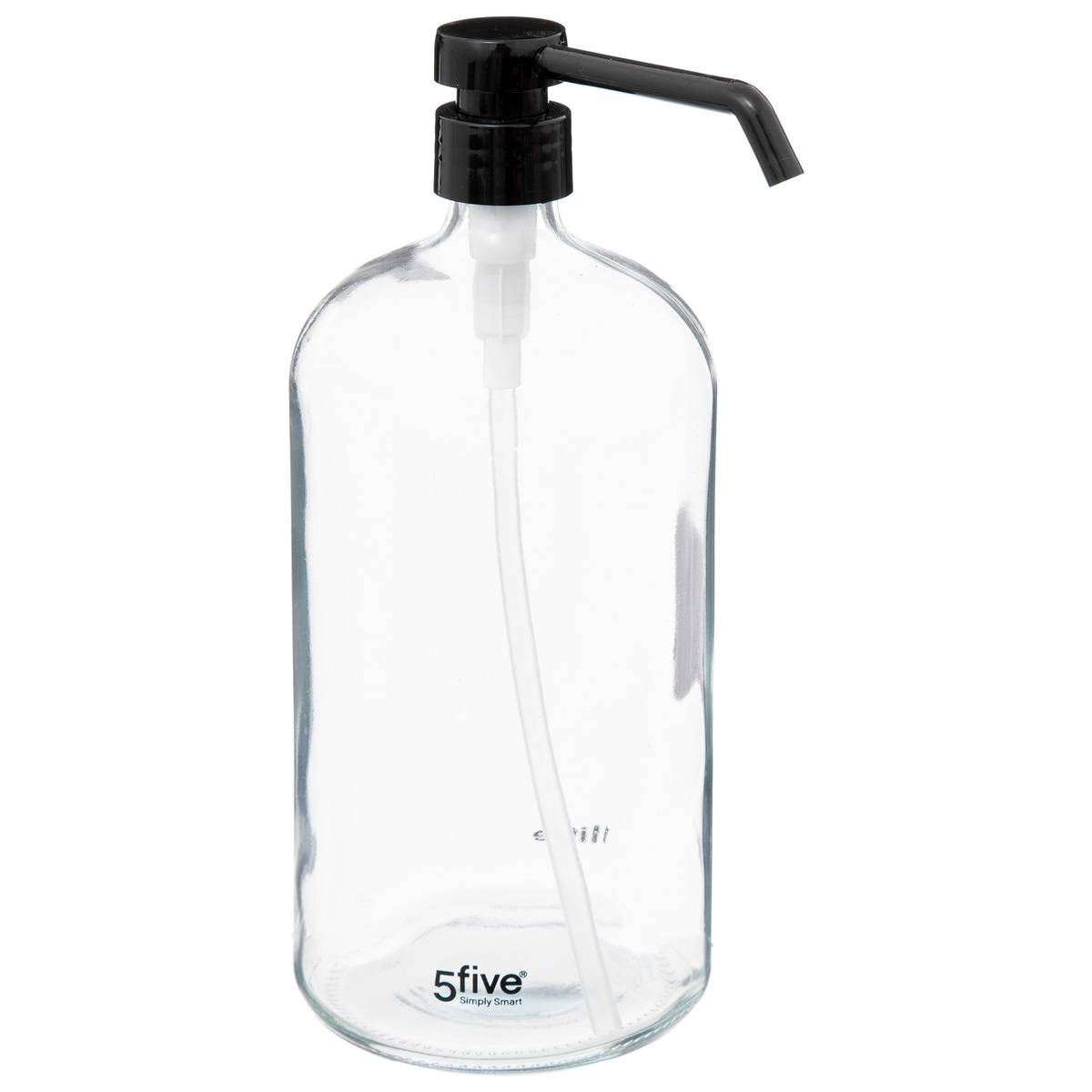 Transparante glazen zeepdispenser - 1L afbeelding